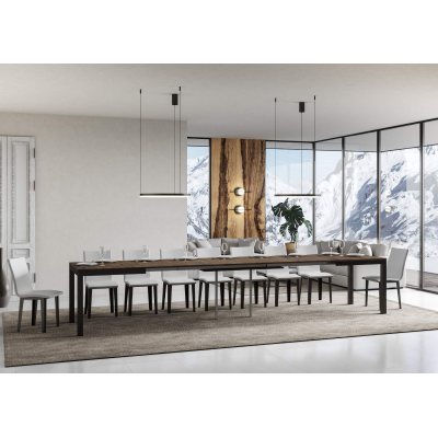 Everyday Evolution extendable table Walnut 90x160 extended 420 Anthracite frame