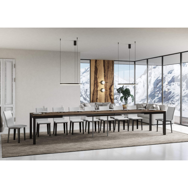 Everyday Evolution extendable table Walnut 90x160 extended 420 Anthracite frame