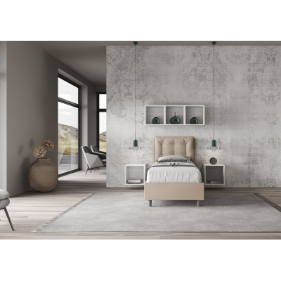 Lit 1 place Annalisa 80x210 avec sommier taupe