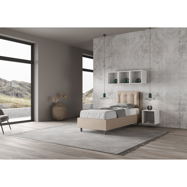 Lit 1 place Annalisa 80x210 avec sommier taupe