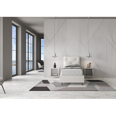 Lit coffre 1 place Appia 80x190 avec sommier relevable blanc