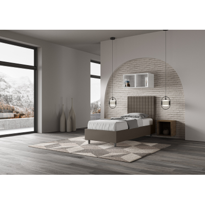 Lit coffre 1 place Sunny 80x190 avec sommier relevable cappuccino