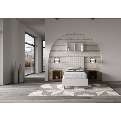 Lit 1 place Sunny 80x200 avec sommier blanc