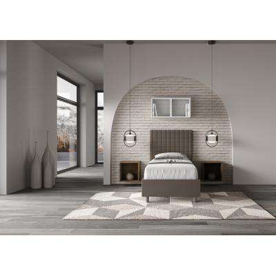 Lit coffre 1 place Sunny 80x210 avec sommier relevable cappuccino