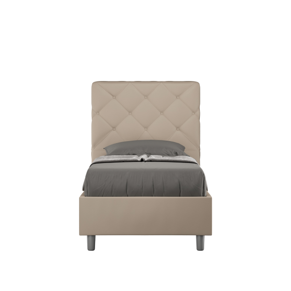 Priya bed 80x190 dove gray base and container