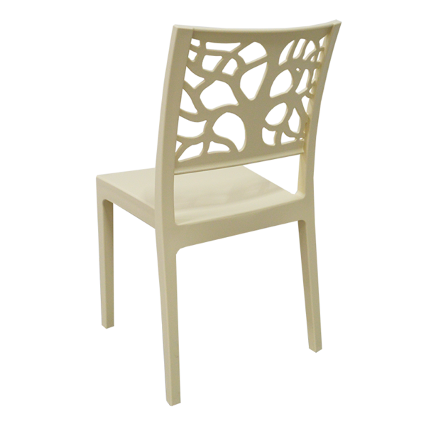 Chaise empilable en polypropylène pour l'intérieur et l'extérieur TETI Beige Set 2