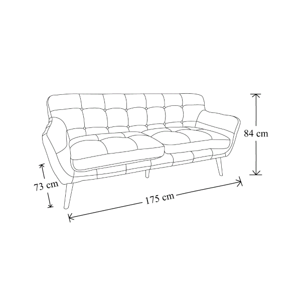 Divano a 3 posti in tessuto patchwork 175 cm con gambe nere seduta imbottita