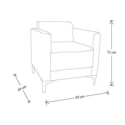 Fauteuil de bureau carré - PRAGUE en tissu lilas