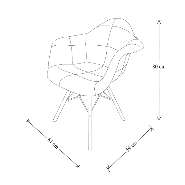 Sedia poltroncina PATCHWORK con gambe in faggio SET 2 PEZZI