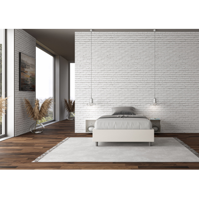 Cadre de lit 1 place et demi Azelia 120x190 sans sommier blanc