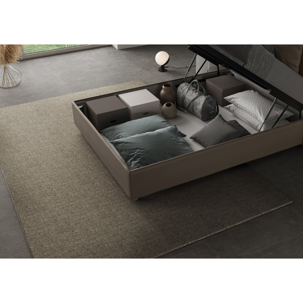 Azelia Sommier bed L.120 D.210 base and cappuccino container