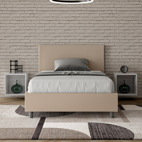 Adele bed L.120 D.200 dove gray base and container