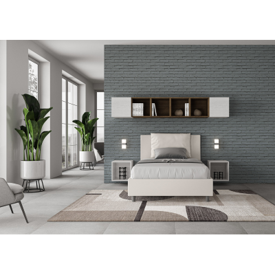 Lit 1 place et demi Antea 120x210 sans sommier blanc