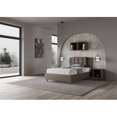 Lit coffre 1 place et demi Annalisa 120x210 avec sommier relevable cappuccino