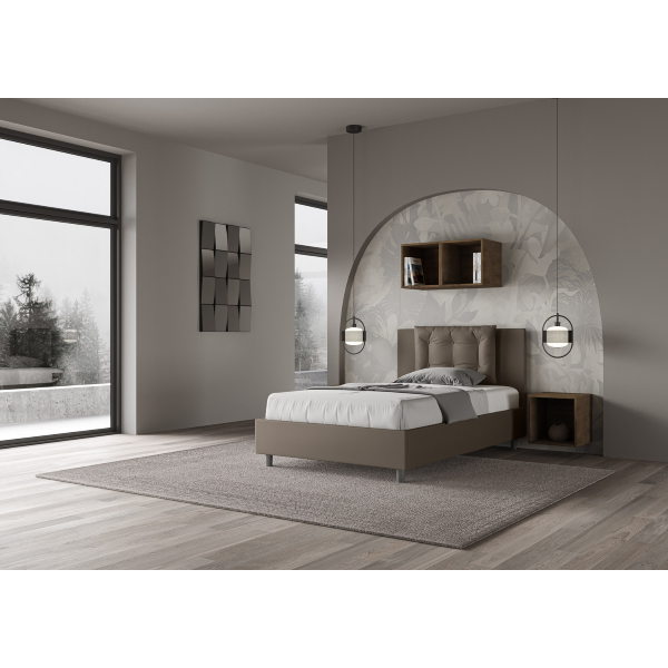 Lit coffre 1 place et demi Annalisa 120x210 avec sommier relevable cappuccino
