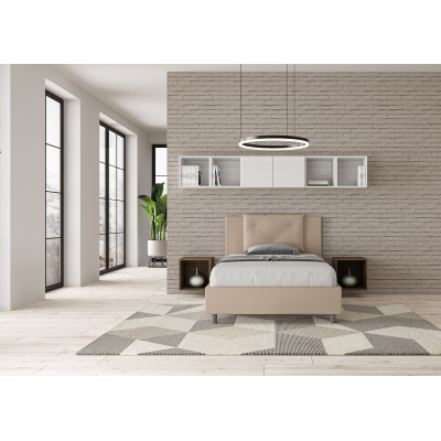 Lit 1 place et demi Appia 120x210 sans sommier taupe