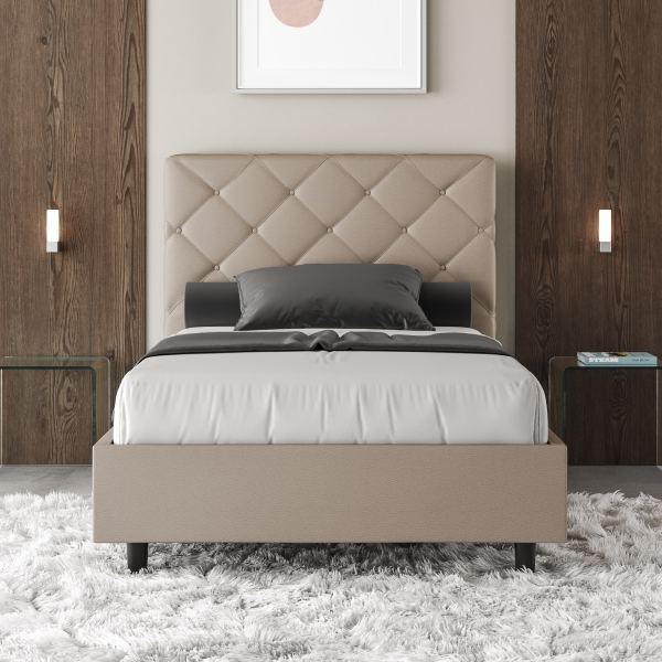 Priya bed 120x190 dove gray base and container