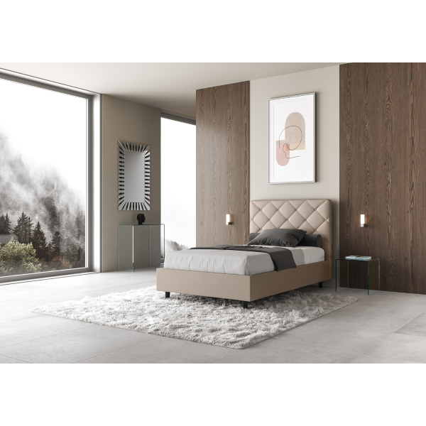 Priya bed 120x190 dove gray base and container