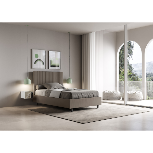 Bett Goya 120x200 Mesh und Cappuccino-Behälter