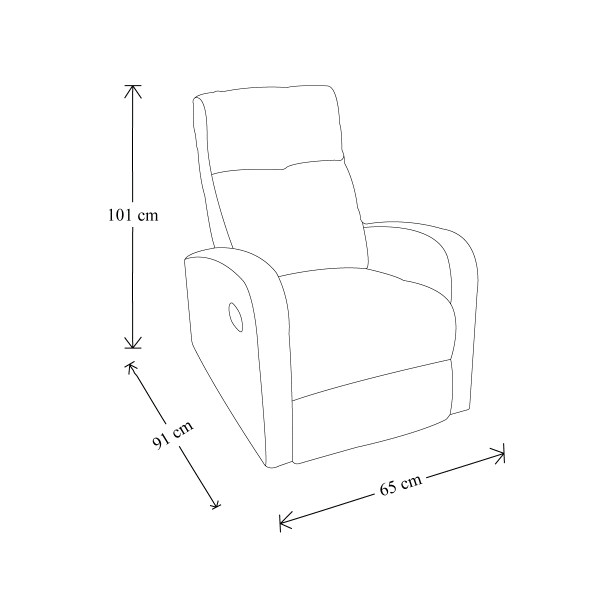 Poltrona relax manuale reclinabile in ecopelle BEIGE
