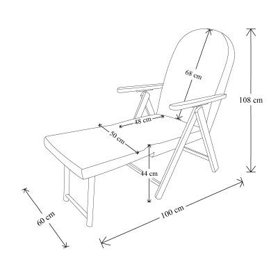 Fauteuil inclinable en bois avec repose-pieds et tissu Vert - AMALFI