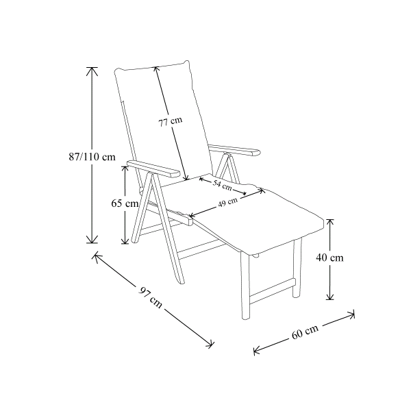 Fauteuil Salento avec rallonge de repose-pieds inclinable et gris tourterelle pliable