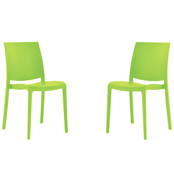 Garten- oder Küchenstuhl aus Polypropylen stapelbar - Set 2 FEBE Green