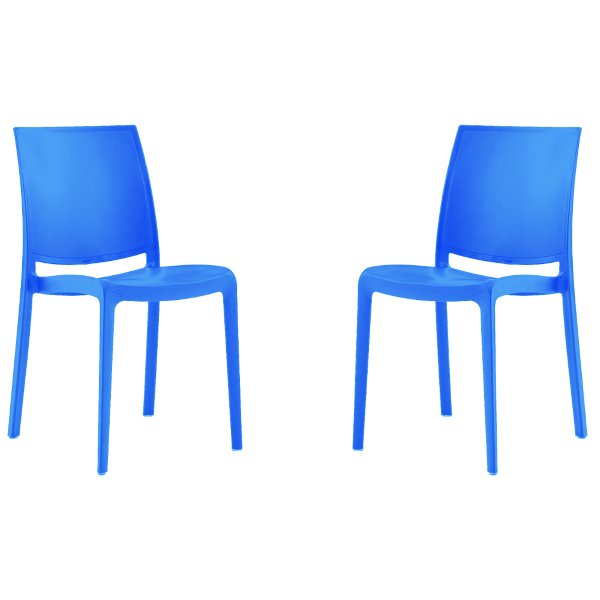 Chaise de jardin ou de cuisine en polypropylène empilable - Set de 2 FEBE Bleu clair