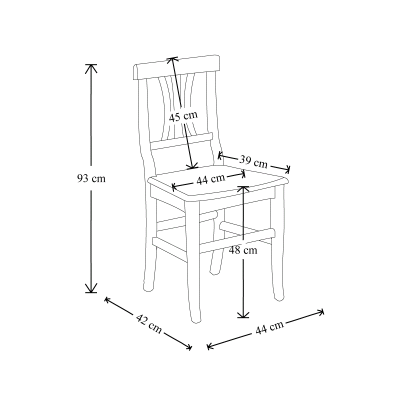 Küchenstuhl mit Holzsitz LAURA Kirsche 2er Set