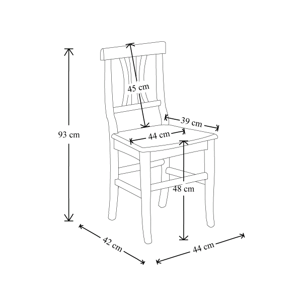 Küchenstuhl mit Holzsitz LAURA Kirsche 2er Set