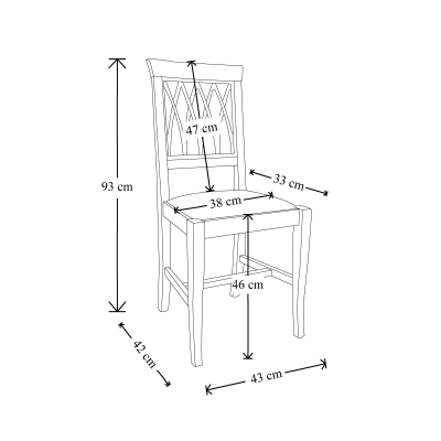 Chaises de cuisine en cerisier avec assise rembourrée 2 pièces - TRECCIA