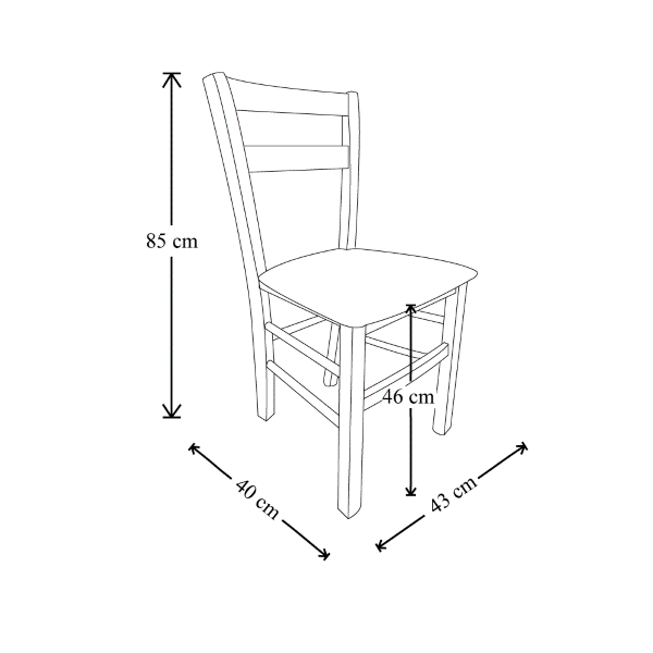 MINA Holzstuhl mit Sitz aus Kunstleder 2er Set Weiß