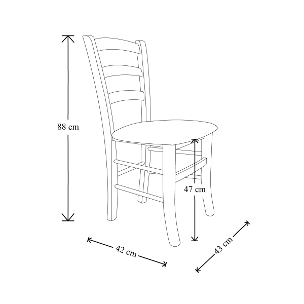 Holzstuhl mit gepolstertem Sitz Venezia schwarzes Finish 2er-SET
