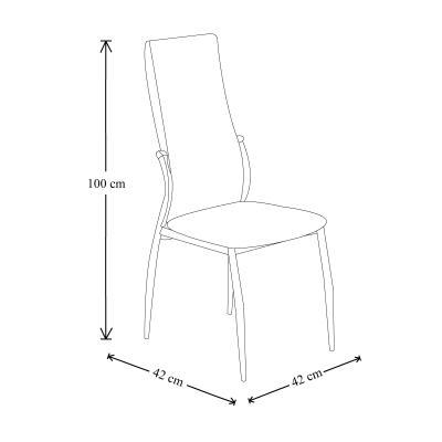 Chaise en éco-cuir avec structure en métal SILVIA gris tourterelle Set 2 pièces