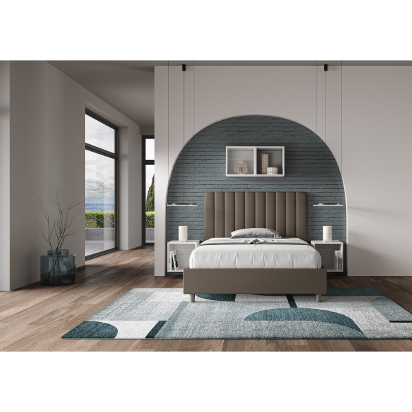 Agueda Bett L.140 D.210 Basis und Cappuccino-Behälter