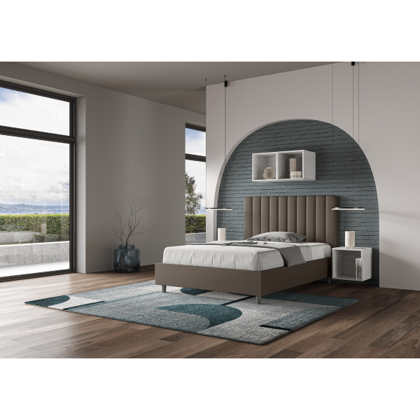 Agueda Bett L.140 D.210 Basis und Cappuccino-Behälter