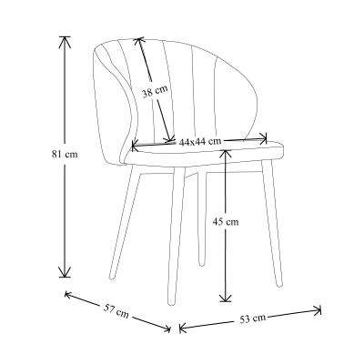 Fauteuil rembourré en velours avec pieds en métal MATILDE GRIS SET 2 PIECES
