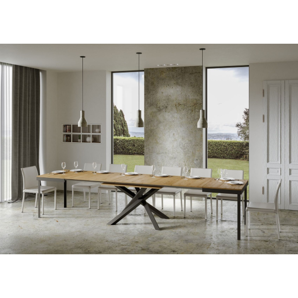 Mesa Volantis Evolution Tapa Roble Natura 90x180 Alargada 440 Estructura Antracita