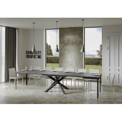 Table Volantis Evolution Dessus Ciment 90x180 Allongée 440 cadre Anthracite