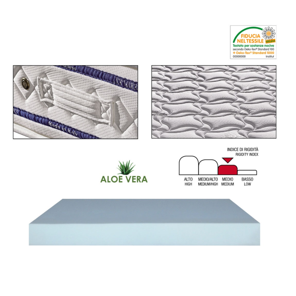 DOLBY LUSSO orthopädische gepolsterte Matratze 120x190 aus Aloe Vera-Stoff mit abnehmbarem Bezug