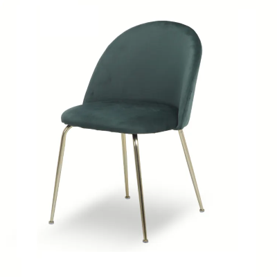 Sessel aus grünem Samt mit goldenen Metallbeinen – PARIS 2 Stühle