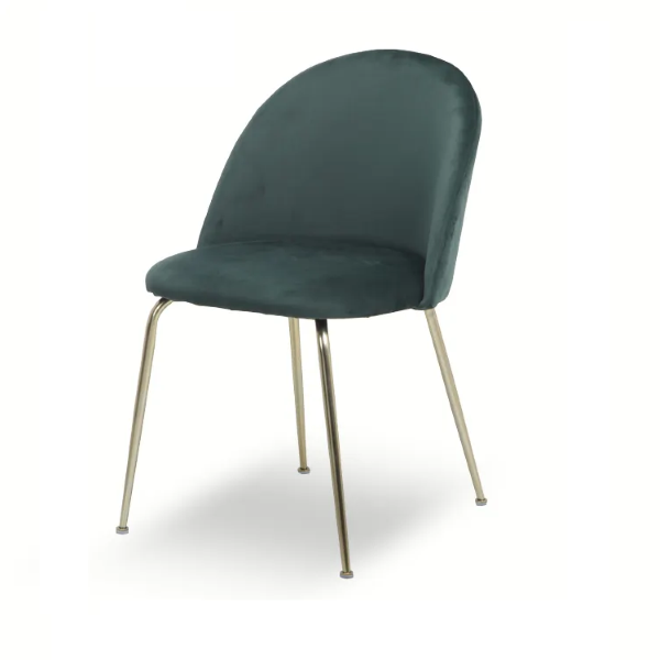 Sessel aus grünem Samt mit goldenen Metallbeinen – PARIS 2 Stühle