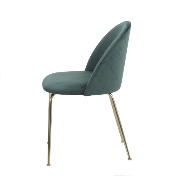 Sessel aus grünem Samt mit goldenen Metallbeinen – PARIS 2 Stühle