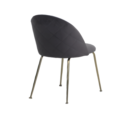 Grauer Samtsessel mit goldenen Metallbeinen – PARIS 2 Stühle