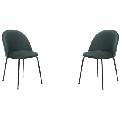 Küchenstuhl aus grünem Samt und schwarzen Metallbeinen – PARIS 2 Stühle