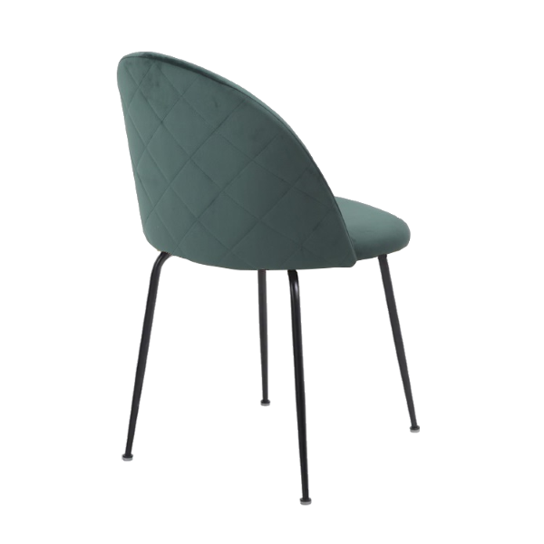 Küchenstuhl aus grünem Samt und schwarzen Metallbeinen – PARIS 2 Stühle