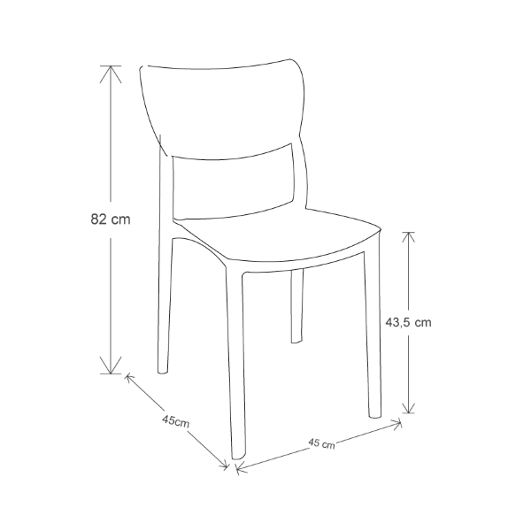 Stapelstuhl für drinnen und draußen LIBRA Weiß 2 Stühle