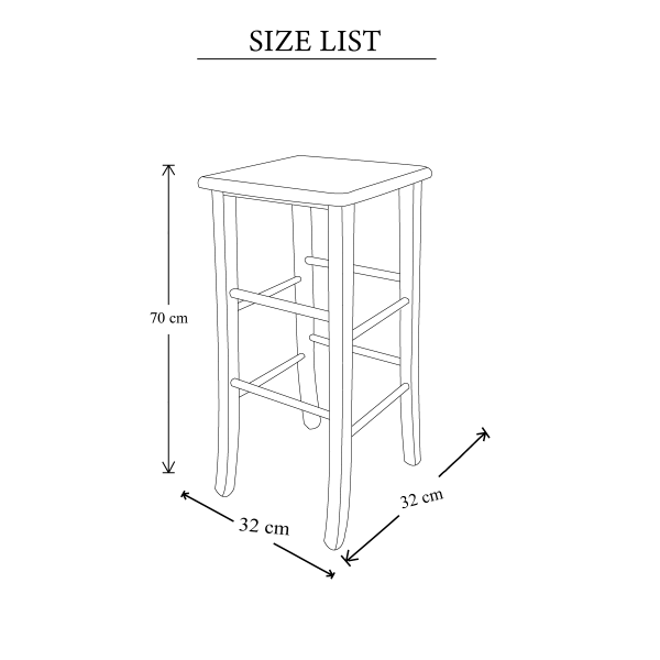 Sgabello In Legno Massello Di Noce MASSELLO H.70 Cm Tondo – Design Obliquo GIAQUINTO