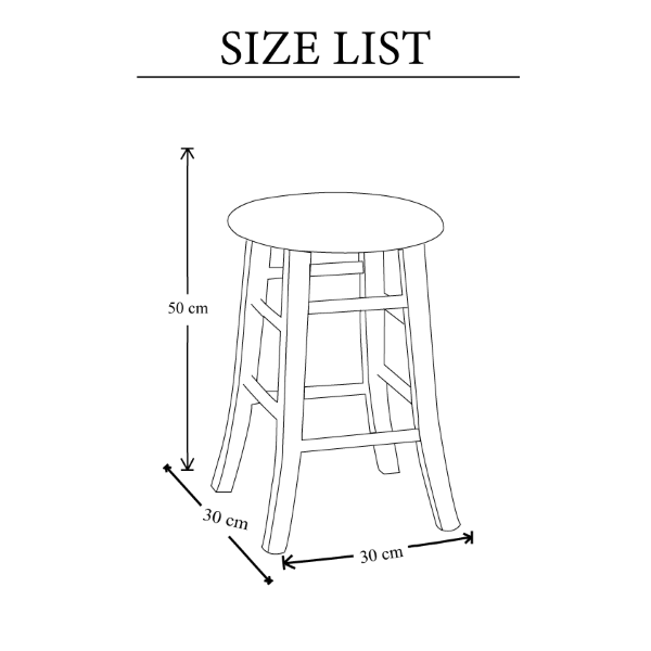 Tabouret TONDO en bois massif h50 cm
