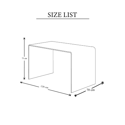 Desk in real OFFICE GLASSY 120X70X75